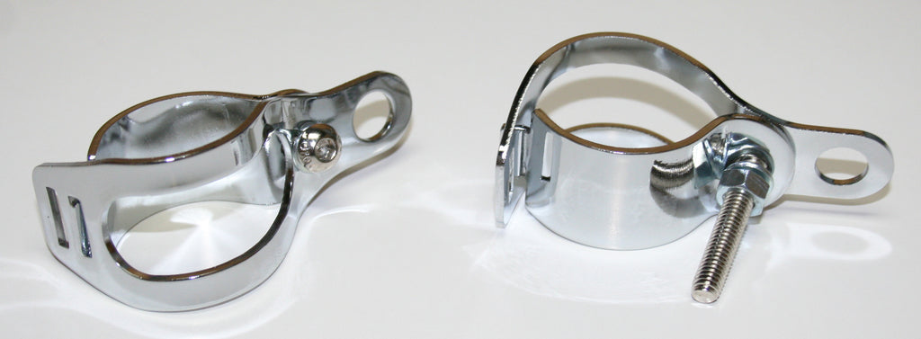 Chrome Indicator Mount Bracket Holder Set 30-45mm